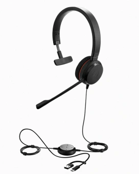 Наушники с микрофоном Jabra Evolve 20 черный накладные USB оголовье (4993-823-169) - купить недорого с доставкой в интернет-магазине