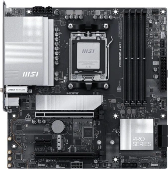 Материнская плата MSI PRO B850M-A WIFI SocketAM5 AMD B850 4xDDR5 mATX AC`97 8ch(7.1) 5Gigabit RAID+HDMI+DP - купить недорого с доставкой в интернет-магазине