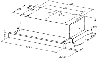 Вытяжка встраиваемая Weissgauff TEL 600 Glass черный управление: кулисные переключатели (1 мотор) - купить недорого с доставкой в интернет-магазине
