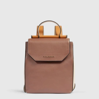 Рюкзак женский Piquadro Circle CA6216W92/MBE коричневый/бежевый кожа - купить недорого с доставкой в интернет-магазине