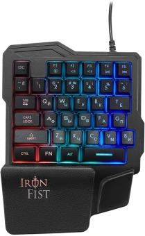 Игровой блок Оклик 701G IRON FIST черный USB for gamer LED (подставка для запястий) (1196590) кабель 1.8м - купить недорого с доставкой в интернет-магазине
