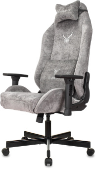 Кресло игровое Knight N1 Fabric серый Light-19 с подголов. крестов. металл - купить недорого с доставкой в интернет-магазине