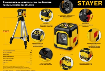 Нивелир лазерн. Stayer 34961-2 2кл.лаз. 690нм цв.луч. красный 2луч. - купить недорого с доставкой в интернет-магазине