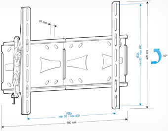 Кронштейн для телевизора Holder LCDS-5071 темный металлик 37"-55" макс.45кг настенный наклон - купить недорого с доставкой в интернет-магазине