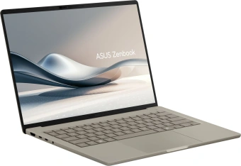 Ноутбук Asus Zenbook A14 UX3407QA-QD197W Snapdragon X X1-26-100 16Gb SSD512Gb Qualcomm Adreno 14" OLED WUXGA (1920x1200) Windows 11 Home beige WiFi BT Cam (90NB1501-M00850) - купить недорого с доставкой в интернет-магазине