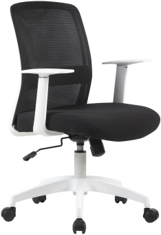 Кресло Cactus CS-WMC333-BK черный сиденье черный сетка/ткань низк.спин. крестов. пластик пластик белый - купить недорого с доставкой в интернет-магазине