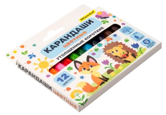 Карандаши цв. Silwerhof Jumbo Mini Веселые друзья 6мм шестигран. дерево ассорти 12цв. коробка/европод. - купить недорого с доставкой в интернет-магазине