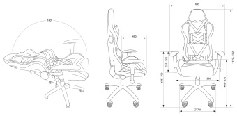 Кресло игровое Cactus с RGB-подсветкой черный эко.кожа с подголов. крестов. сталь - купить недорого с доставкой в интернет-магазине