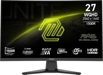Монитор MSI 27" Mag MAG 275CQF E18 черный VA LED 16:9 HDMI полуматовая 1000:1 250cd 178гр/178гр 2560x1440 180Hz DP Quad 2K (1440p) 6.05кг - купить недорого с доставкой в интернет-магазине