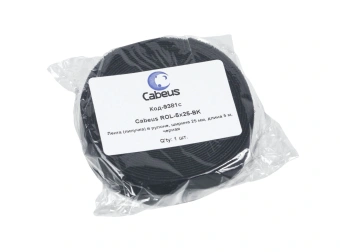 Хомут-липучка Cabeus ROL-5X25-BK 5000x25мм полиамид внутри помещений черный - купить недорого с доставкой в интернет-магазине
