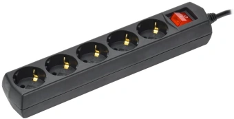 Сетевой удлинитель IEK У05В 5м (5 розеток) черный (пакет ПЭ) - купить недорого с доставкой в интернет-магазине
