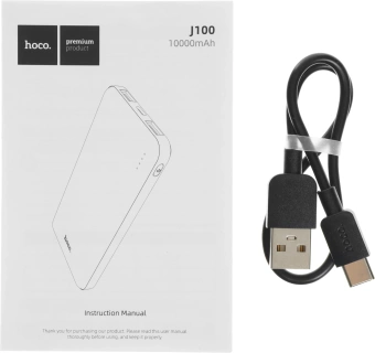 Мобильный аккумулятор Hoco J100 High-ranking 10000mAh 2.1A 2xUSB-A черный - купить недорого с доставкой в интернет-магазине