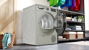 Сушильная машина Bosch Serie 4 WQG1420XME пан.англ. кл.энер.:A макс.загр.:9кг серебристый - купить недорого с доставкой в интернет-магазине