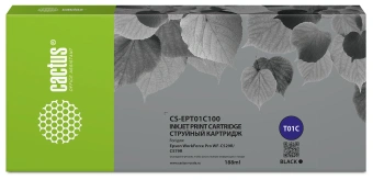 Картридж струйный Cactus CS-EPT01C100 T01C1 черный пигментный (188мл) для Epson WorkForce Pro WF-C529RDTW/WF-C579RD2TWF/WF-C579RDTWF Pro с чипом - купить недорого с доставкой в интернет-магазине