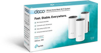 Бесшовный Mesh роутер TP-Link Deco M4 (DECO M4(3-PACK)) AC1200 10/100/1000BASE-TX белый (упак.:3шт) - купить недорого с доставкой в интернет-магазине