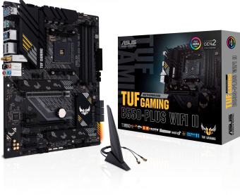 Материнская плата Asus TUF GAMING B550M-PLUS WIFI II Soc-AM4 AMD B550 4xDDR4 mATX AC`97 8ch(7.1) 2.5Gg RAID+HDMI+DP - купить недорого с доставкой в интернет-магазине