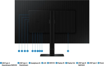 Монитор Samsung 32" ViewFinity S6 S32D604UAIXCI черный IPS LED 5ms 16:9 HDMI матовая HAS Piv 1000:1 350cd 178гр/178гр 2560x1440 100Hz DP 2K USB 7.2кг - купить недорого с доставкой в интернет-магазине