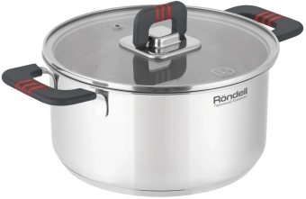 Кастрюля Rondell Stripes RDS-1637 2.8л. d=20см (с крышкой) стальной - купить недорого с доставкой в интернет-магазине