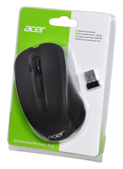 Мышь Acer OMR010 черный оптическая (1200dpi) беспроводная USB (3but) - купить недорого с доставкой в интернет-магазине