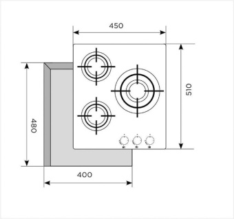 Газовая варочная поверхность Lex GVG 430 BL черный - купить недорого с доставкой в интернет-магазине