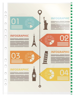 Папка-вкладыш Бюрократ Премиум -013BKAN2GRN глянцевые A4+ 30мкм зеленый край (упак.:50шт) - купить недорого с доставкой в интернет-магазине