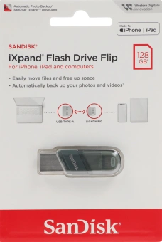 Флеш Диск Sandisk 128GB iXpand Flip SDIX90N-128G-GN6NE USB3.1 зеленый/серебристый - купить недорого с доставкой в интернет-магазине
