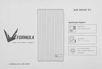 Корпус Formula Air Mesh G1 белый без БП mATX 1x80mm 2xUSB2.0 audio - купить недорого с доставкой в интернет-магазине