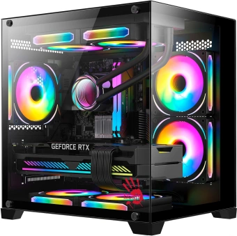 Корпус Bloody BD-CC105 черный без БП mATX 5x120mm 1xUSB2.0 1xUSB3.0 audio bott PSU - купить недорого с доставкой в интернет-магазине