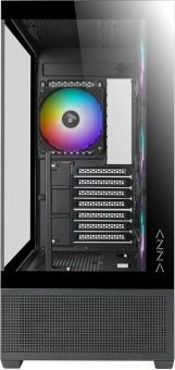 Корпус Azza TIARA черный без БП ATX 4x120mm 2xUSB3.0 1xUSB3.1 audio bott PSU - купить недорого с доставкой в интернет-магазине