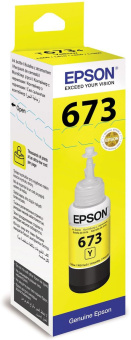 Чернила Epson 673 C13T673498 (аналог C13T67344A) желтый 70мл для Epson L800/L810/L850/L1800 - купить недорого с доставкой в интернет-магазине