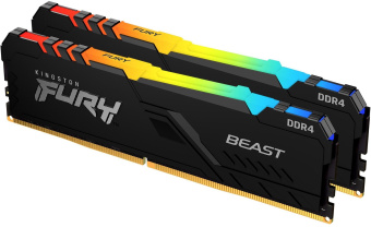 Память DDR4 2x8GB 3200MHz Kingston KF432C16BB2AK2/16 Fury Beast RGB RTL Gaming PC4-25600 CL16 DIMM 288-pin 1.35В kit dual rank с радиатором Ret - купить недорого с доставкой в интернет-магазине