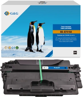 Картридж лазерный G&G GG-Q7516A Q7516A черный (12000стр.) для HP LJ 5200/5200tn/5200dtn - купить недорого с доставкой в интернет-магазине