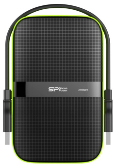 Жесткий диск Silicon Power USB3.0 2TB SP020TBPHDA60S3K A60 SP020TBPHDA60S3K Armor 2.5" черный/зеленый - купить недорого с доставкой в интернет-магазине