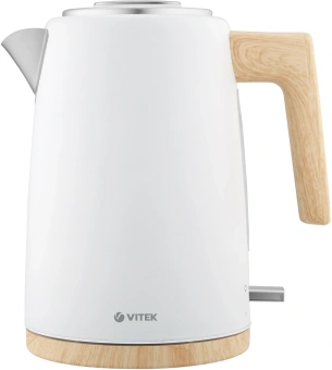 Чайник электрический Vitek VT-1154 1.7л. 2200Вт белый/дерево корпус: металл/пластик - купить недорого с доставкой в интернет-магазине