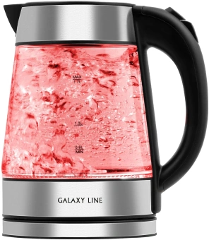 Чайник электрический Galaxy Line GL 0561 1.7л. 2200Вт серебристый корпус: стекло/пластик (ГЛ0561) - купить недорого с доставкой в интернет-магазине