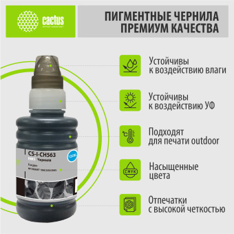 Чернила Cactus CS-I-CH563 черный 100мл для HP DJ 1050/2050/2050s - купить недорого с доставкой в интернет-магазине
