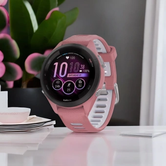 Смарт-часы Garmin Forerunner 265S 27.5мм 1.1" AMOLED корп.черный/розовый силикон рем.розовый (010-02810-15) - купить недорого с доставкой в интернет-магазине