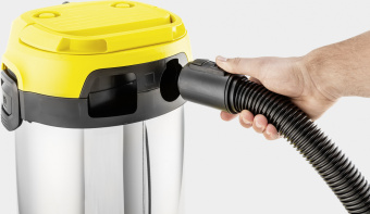 Строительный пылесос Karcher WD 2 Plus S V-15/4/18 1000Вт (уборка: сухая/сбор воды) желтый - купить недорого с доставкой в интернет-магазине