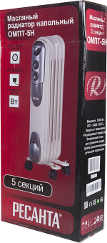 Радиатор масляный Ресанта ОМПТ- 5Н 1000Вт белый - купить недорого с доставкой в интернет-магазине