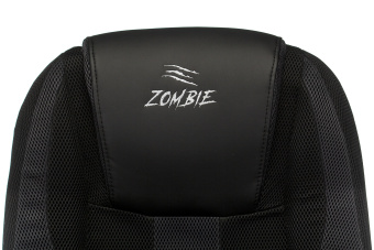 Кресло игровое Zombie 9 черный/серый ткань/эко.кожа крестов. пластик - купить недорого с доставкой в интернет-магазине