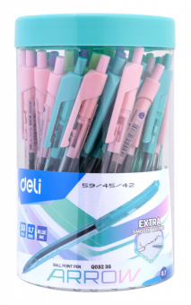 Ручка шариков. автоматическая Deli Arrow EQ03236-1 прозрачный/ассорти d=0.7мм син. черн. (1шт) ассорти - купить недорого с доставкой в интернет-магазине
