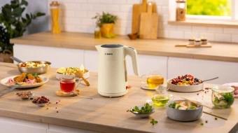 Чайник электрический Bosch TWK2M167 1.7л. 2400Вт бежевый корпус: пластик - купить недорого с доставкой в интернет-магазине