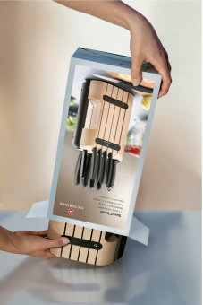 Набор ножей кухон. Victorinox Swiss Classic Swiss Classic (6.7153.11) компл.:11предм. с подставкой черный подар.коробка - купить недорого с доставкой в интернет-магазине