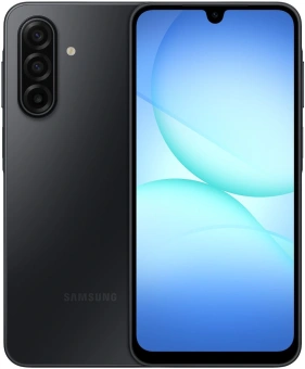 Смартфон Samsung SM-A175F Galaxy A17 128Gb 4Gb черный моноблок 3G 4G 2Sim 6.7" 1080x2340 Android 15 50Mpix 802.11 a/b/g/n/ac NFC GPS GSM900/1800 GSM1900 microSD max2048Gb - купить недорого с доставкой в интернет-магазине