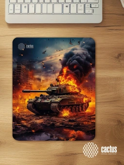 Коврик для мыши Cactus Burning tank рисунок 300x250x3мм (CS-MPC-D04M) - купить недорого с доставкой в интернет-магазине