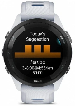Смарт-часы Garmin Forerunner 265 33мм 1.3" AMOLED корп.черный/белый рем.белый (010-02810-11) - купить недорого с доставкой в интернет-магазине