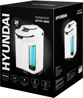 Термопот Hyundai HYTP-4840 4л. 750Вт белый/черный - купить недорого с доставкой в интернет-магазине