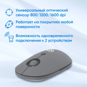 Мышь Оклик 409MW графитовый оптическая 1600dpi silent беспров. BT/Radio USB для ноутбука 4but (2007545) - купить недорого с доставкой в интернет-магазине