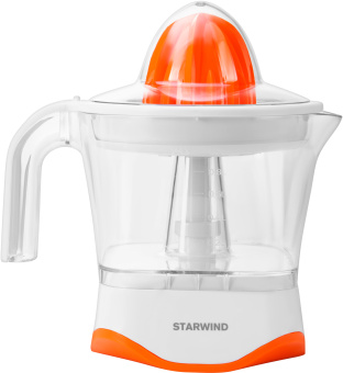 Соковыжималка цитрусовая Starwind SJ 1231 30Вт рез.сок.:1000мл. оранжевый/прозрачный - купить недорого с доставкой в интернет-магазине