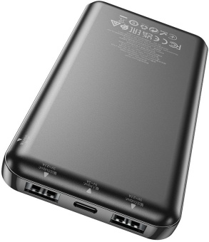Мобильный аккумулятор Hoco J100 High-ranking 10000mAh 2.1A 2xUSB-A черный - купить недорого с доставкой в интернет-магазине